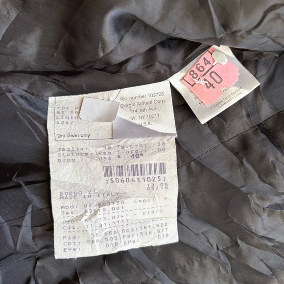 Giorgio Armani Wool Blend Charcoal Polka Dots Ruffle Blazer Jacket Size 38 - Picture 5 of 15